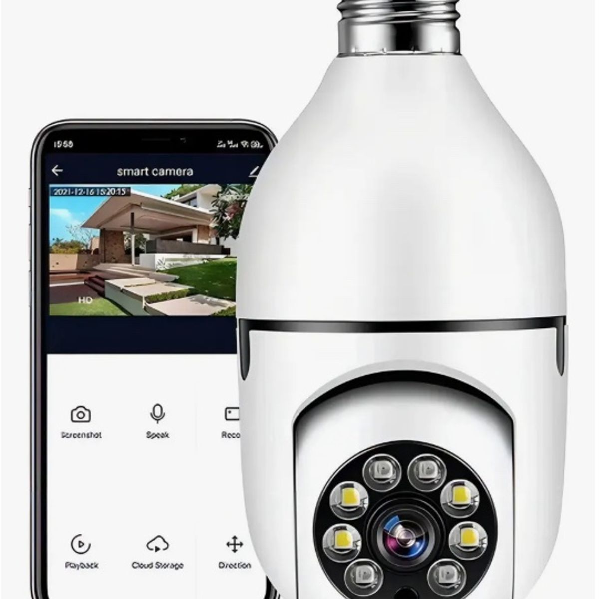 GENERICO - Camara Ip De Seguridad Ampolleta Motorizada 360°