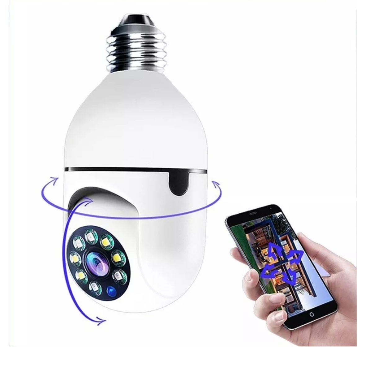 GENERICO - Camara Ip De Seguridad Ampolleta Motorizada 360°
