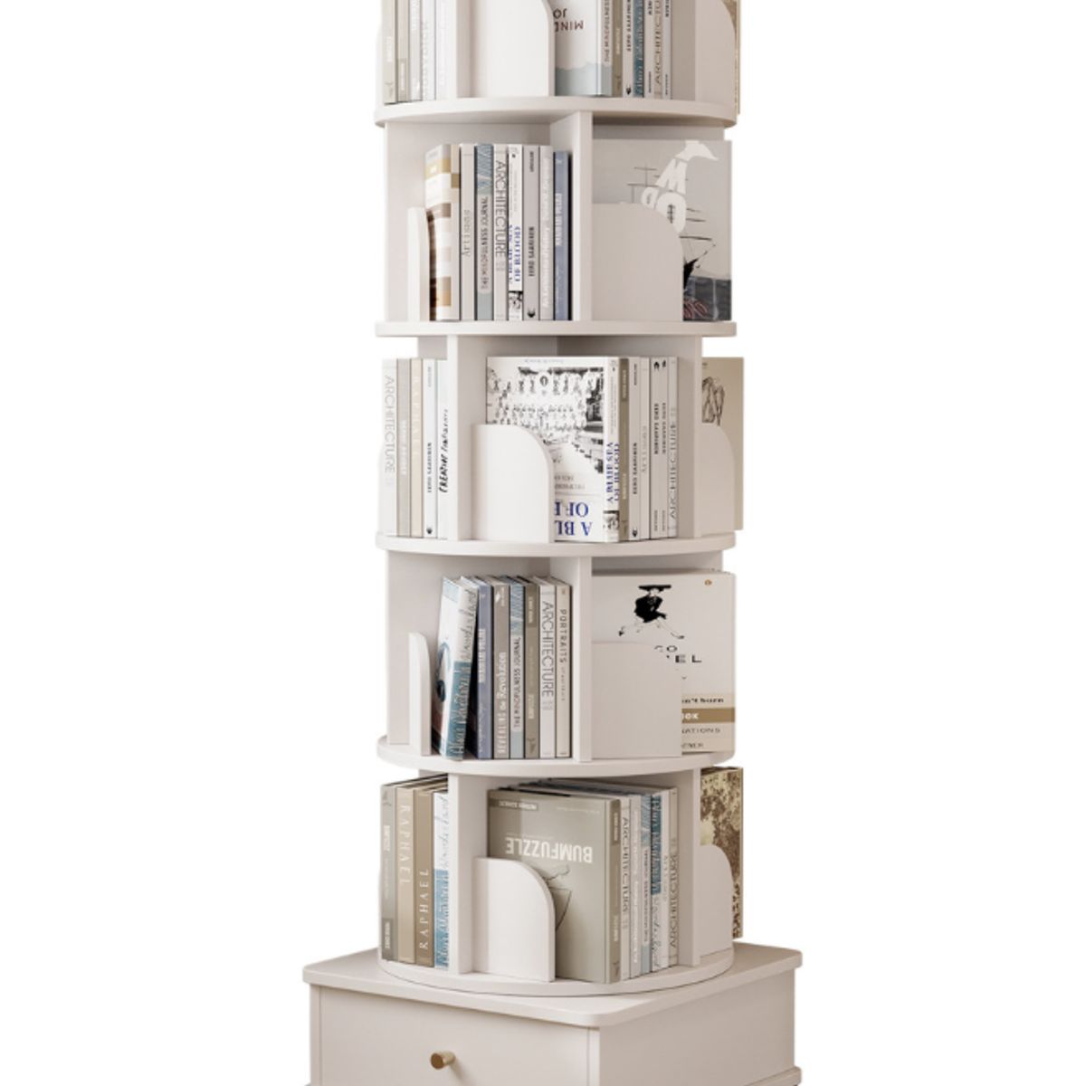 HOMER DESIGN - Biblioteca Giratoria Librero Organizador Libros Con Rueda y freno