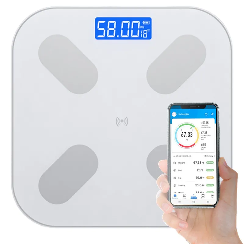 EDWINAYY - Balanza Pesa Grasa Corporal Digital Bluetooth40 Inteligente