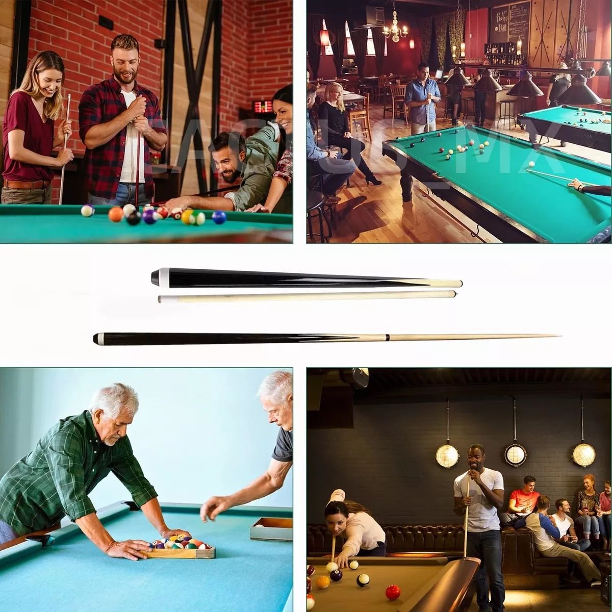 KUANGYE - Taco Billar De Maple Palos Snooker Desarmable Profesional