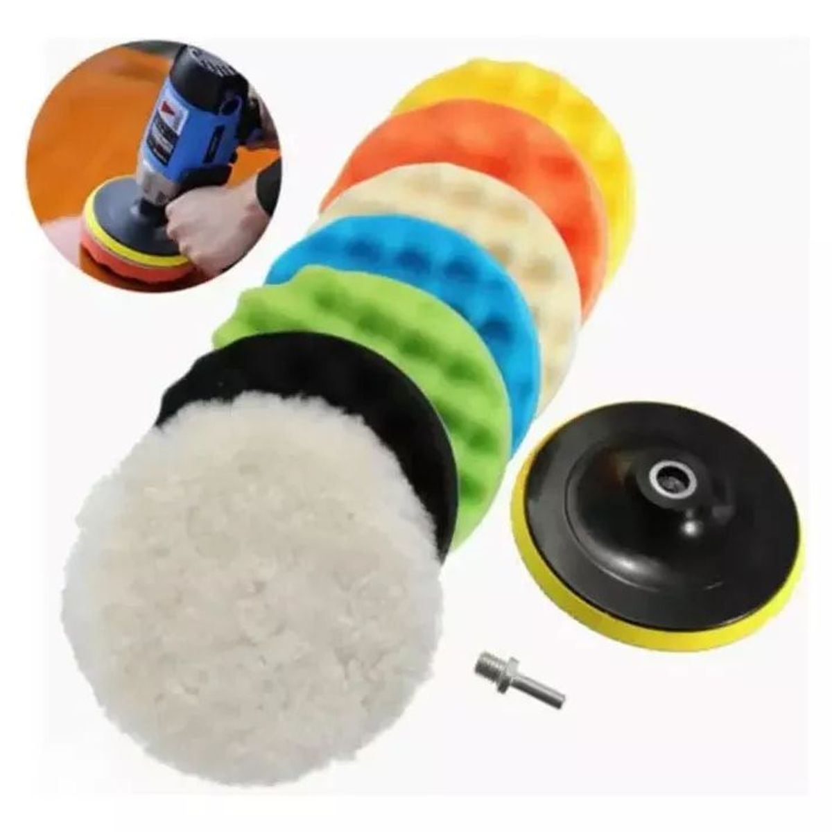 KUANGYE - Kit Para Pulir 7 Pulgadas Esponjas Almohadillas Bonetes Auto