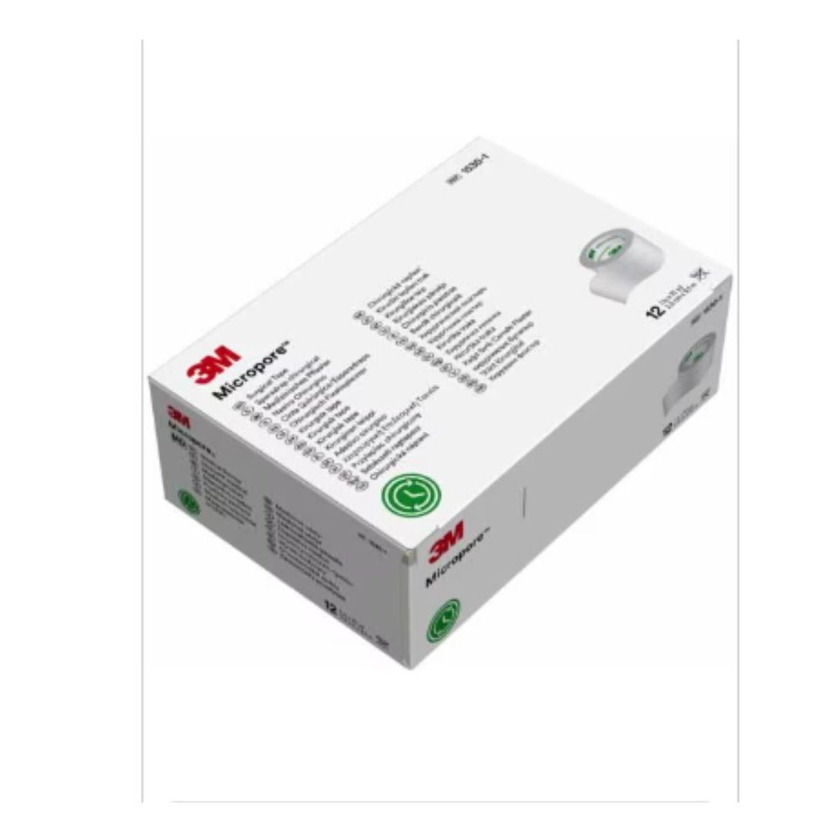 3M - Tela Micropore 2.5cm x 9.1m color blanco 12 unidades