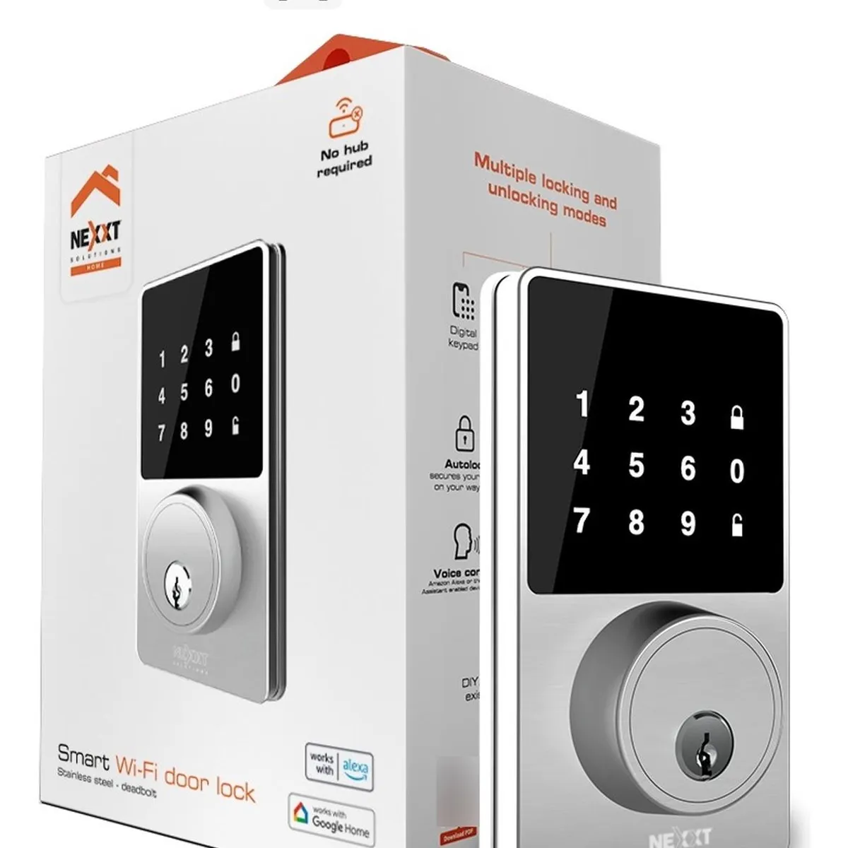 NEXXT SOLUTIONS - Cerradura Inteligente Nexxt Smart Wi-fi Door Lock Alexa Goog