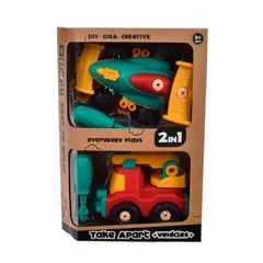 ANSALDO - Pack 2 Vehiculos Armables Con Destornillador - Verde Rojo