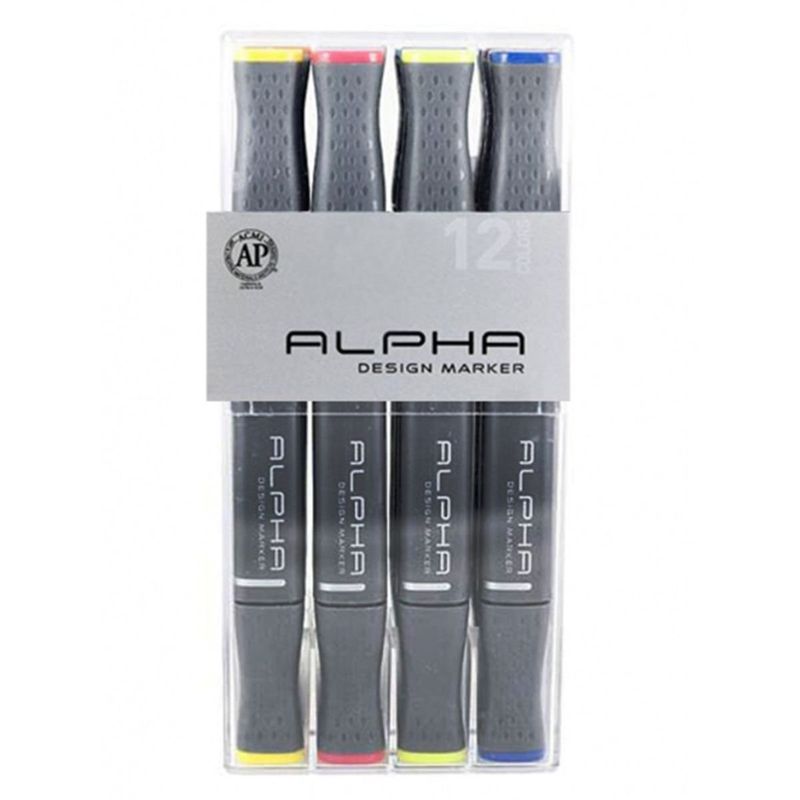 ALPHA DESING - Marcadores Alpha Design Set 12 Colores