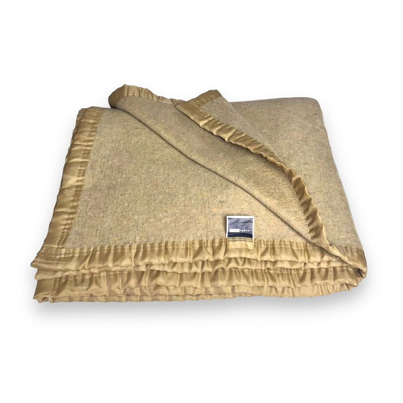 RANCO - Frazada Térmica Lana Algodón Beige 1,5 plazas 600g/m2 - Textil Ranco