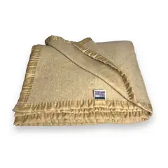 RANCO - Frazada Térmica Lana Algodón Beige 1,5 plazas 600g/m2 - Textil