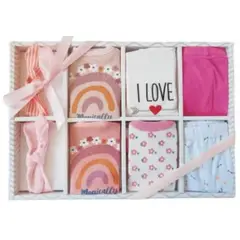 KIVARA - Set Bebe Ajuar Recien Nacido en Caja Regalo 8 Piezas Niña