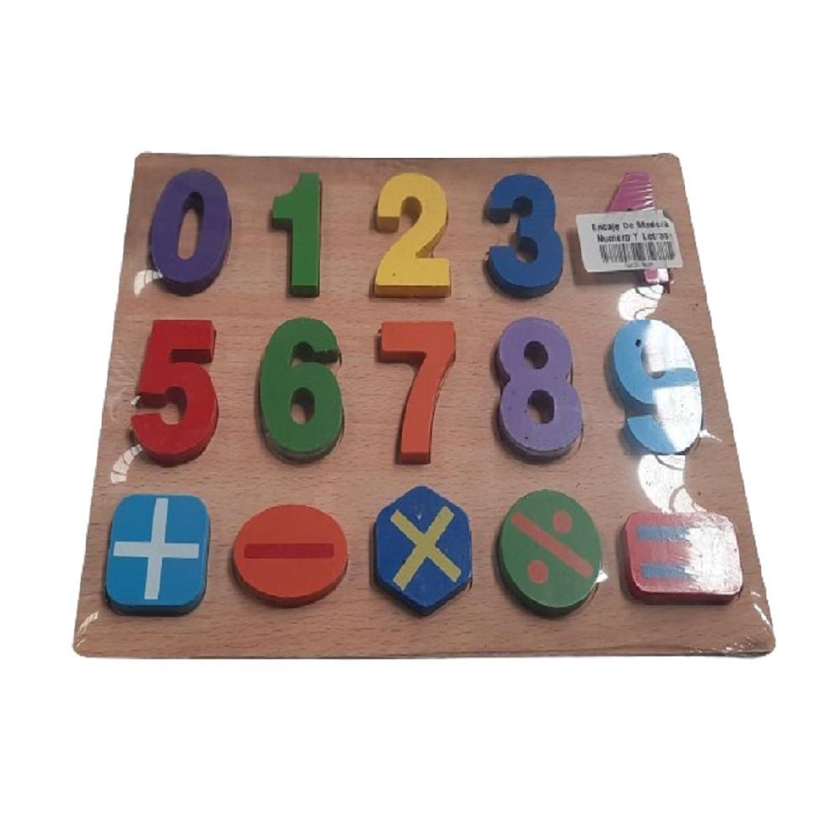 TOLIPA - Tabla de Encaje números y signos Matemáticos Madera