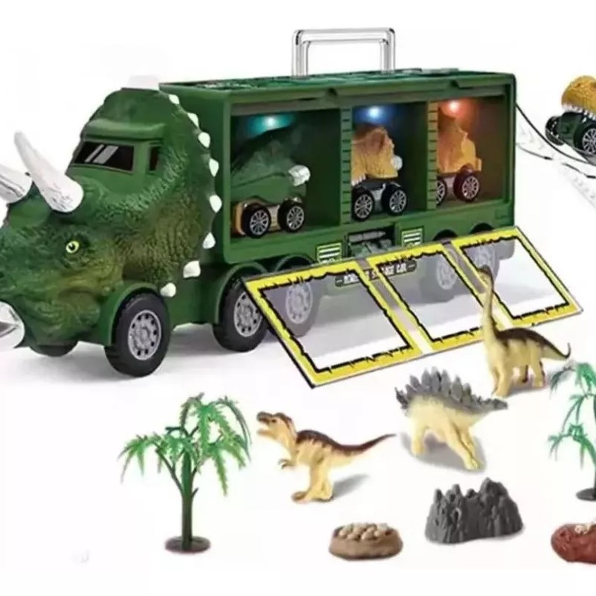 MUNDO MAGIA - Camion Dinosaurios Autitos Con Luces Y Sonidos