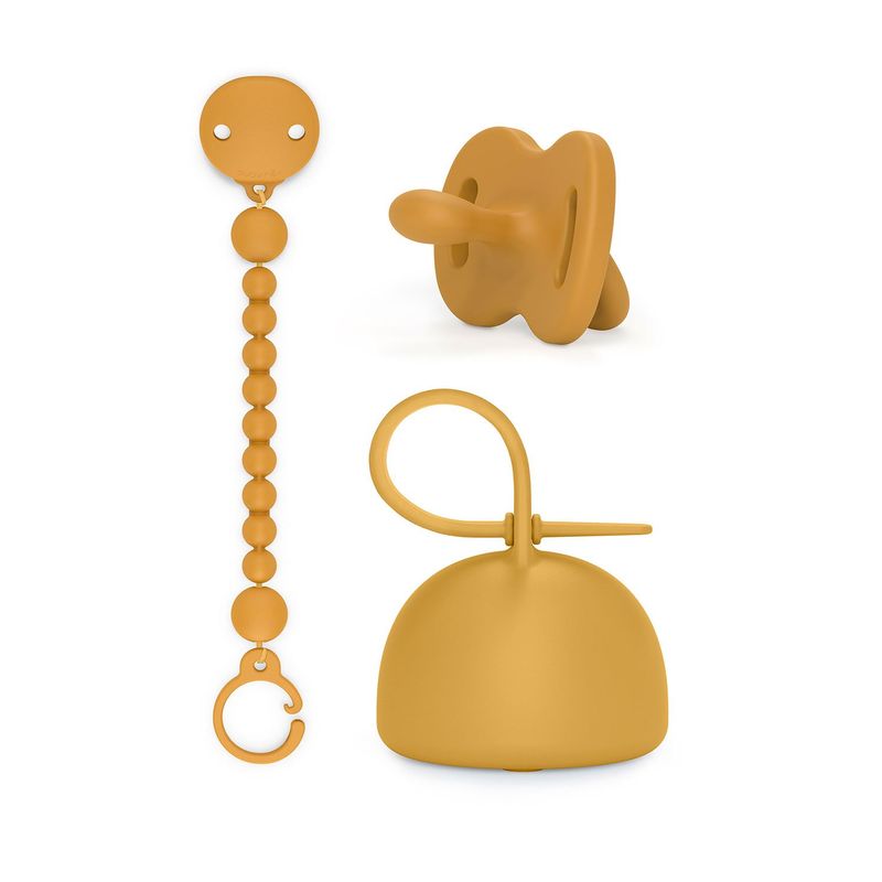 SUAVINEX - PACK CHUPETE 6-18M + BROCHE + PORTACHUPETE MOSTAZA