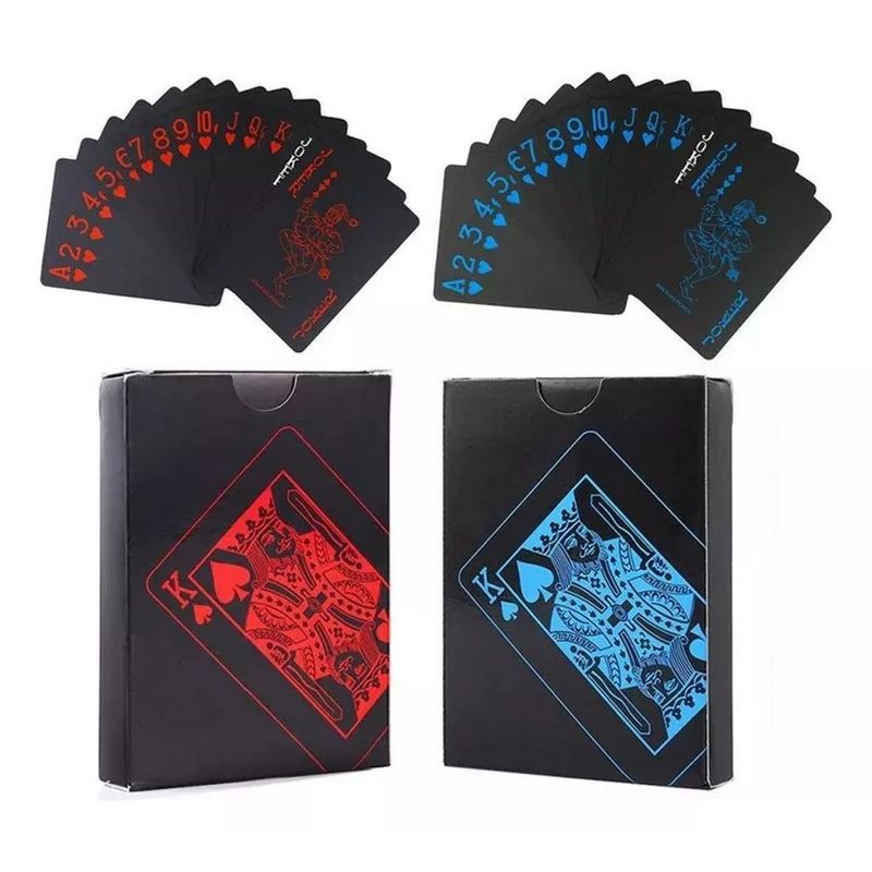 MUNDO MAGIA - Pack 4 Naipe Cartas Barajas Españolas Azul Y Rojo