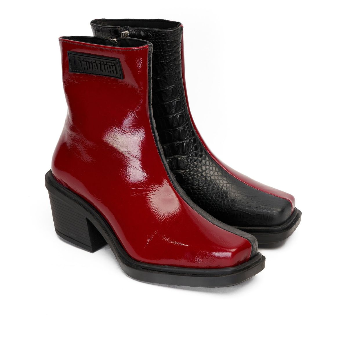 LANDAZURI - Botín Cuero Hela Caimán Rojo Landazuri