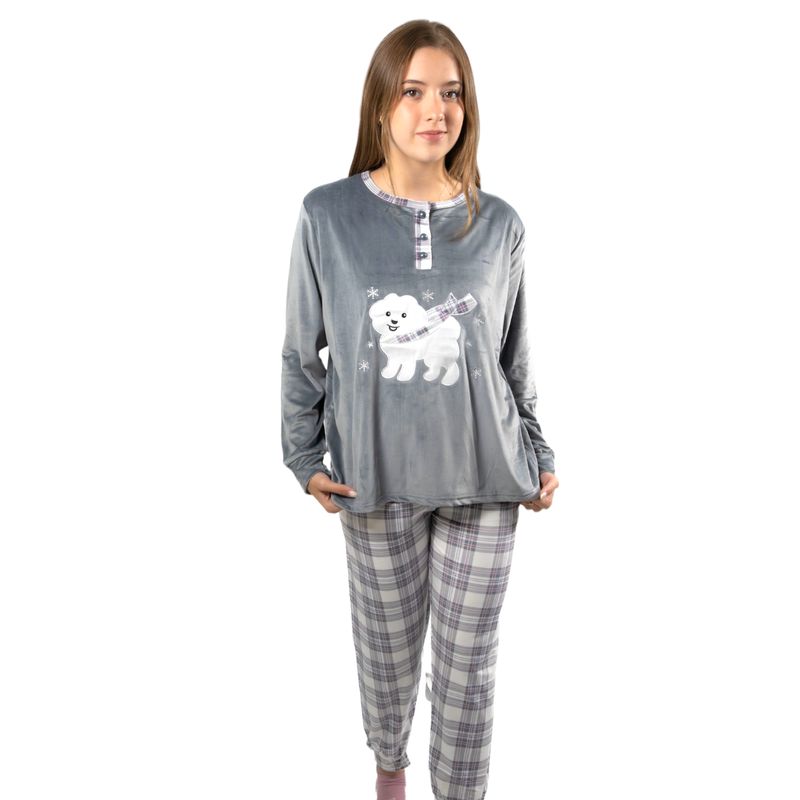 MEDIA LUNA - Pijama Mujer Plush Diseño Perrito Puddle
