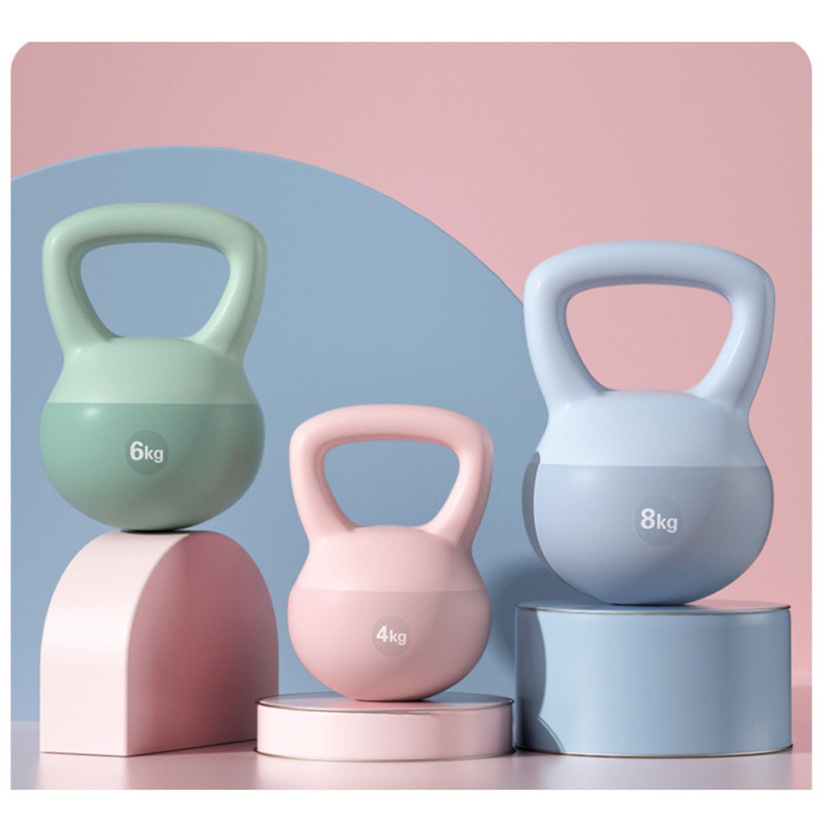 CRUSEC - Pesa Rusa Suave Kettlebell Base De Goma Arena De Hierro 4KG