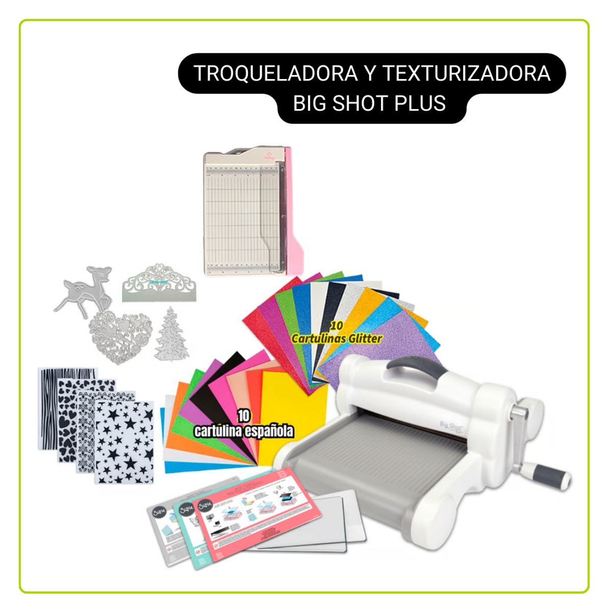 SIZZIX - Troqueladora Big Shot Plus  + insumos