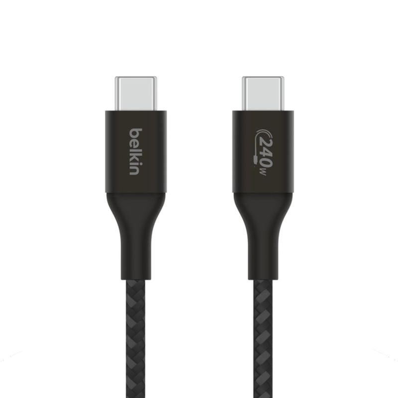 BELKIN - Cable USB-C a USB-C 240W de 2.0 Mt trenzado Belkin Negro