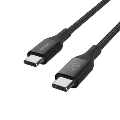 Imagen 2 del producto Cable USB-C a USB-C 240W de 2.0 Mt trenzado Negro
