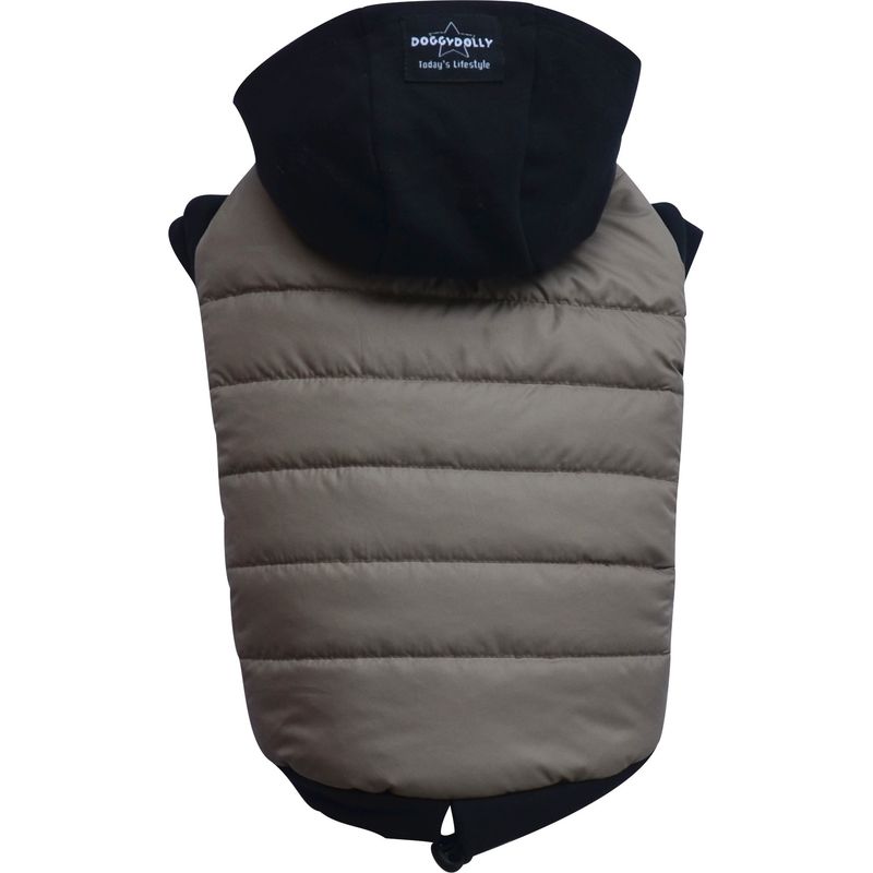 DOGGY DOLLY - Parka Impermeable BeigeNegro Perro Pequeño TallaM DoggyDolly
