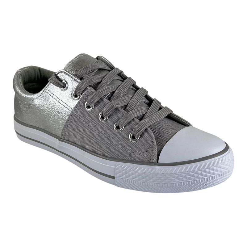 WISDOM - Zapatilla Wisdom Lona Plateada Tipo Conv