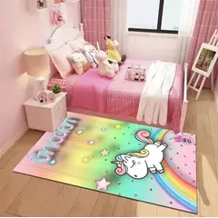 GENERICO - ALFOMBRA INFANTIL CON DISEÑO DE UNICORNIO 120X160CM ANTIDESLIZANTE WYM