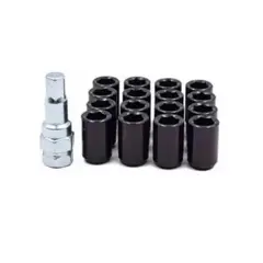 GENERICO - Juego De Tuerca De Seguridad 16pzs + Llave Negro 12x150mm