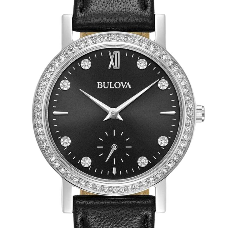 BULOVA - Reloj Bulova Crystal Mujer Cuarzo Esfera Negra 96l246