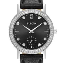 BULOVA - Reloj Crystal Mujer Cuarzo Esfera Negra 96l246