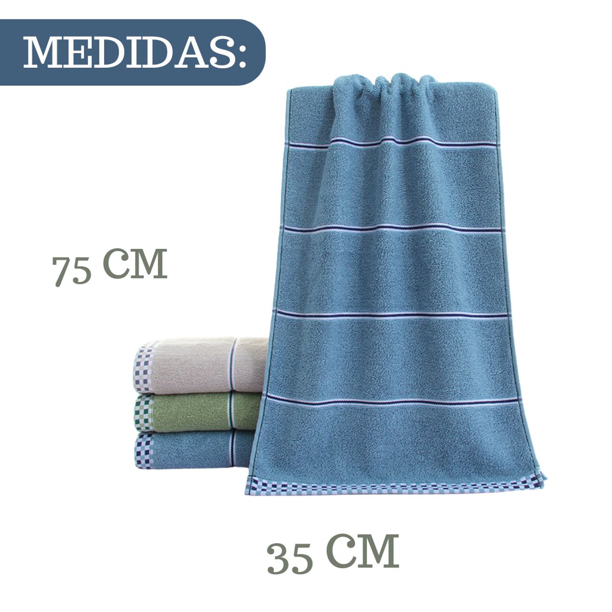 GENERICO - Pack De 6 Toallas De Algodon  75x35 cm Paños Cocina Baño