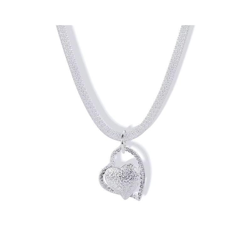 GENERICO - Collar Malla Enchapado Con Colgante Corazon