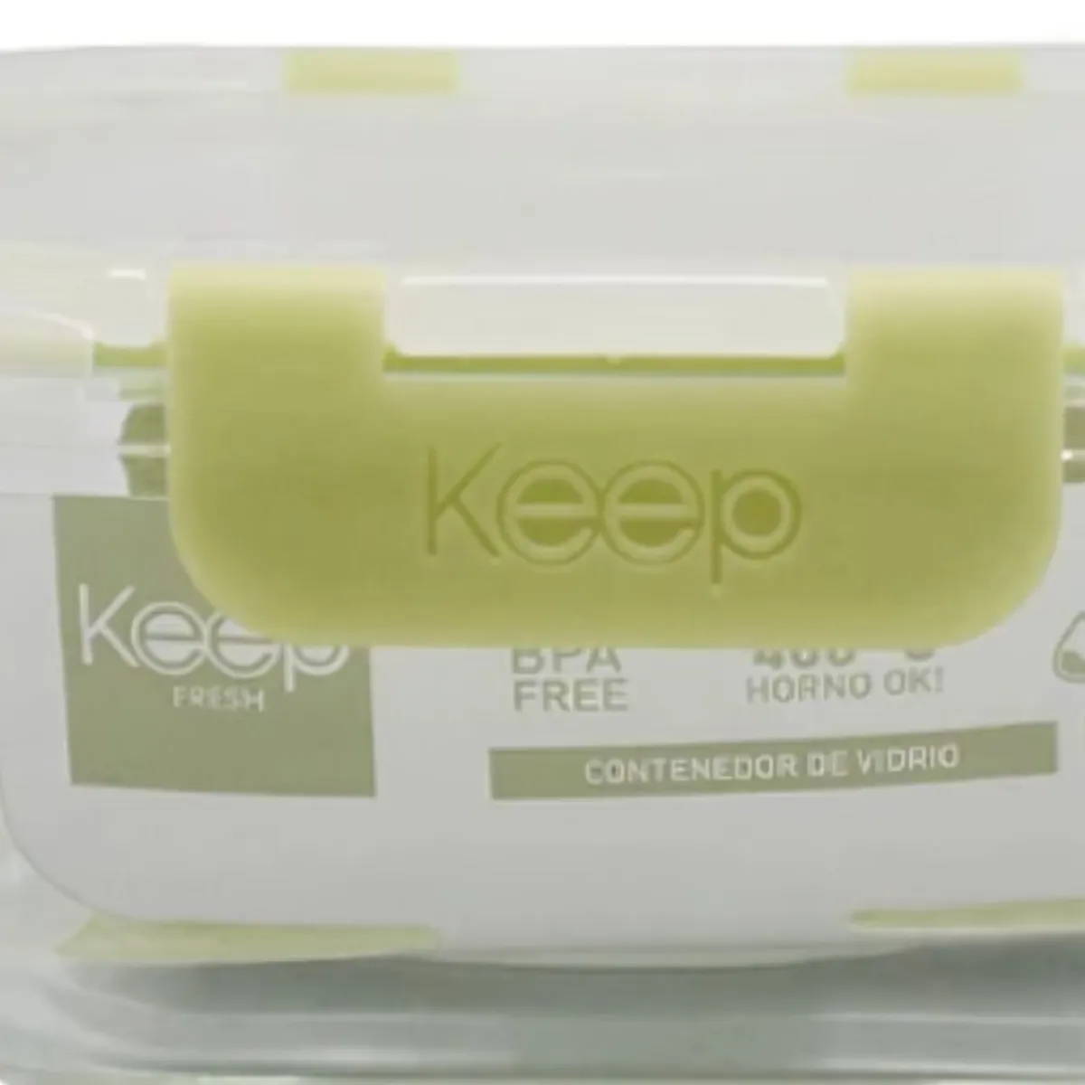 KEEP - HERMETICO CUADRADO 520ML GLASS KEEP VERDE