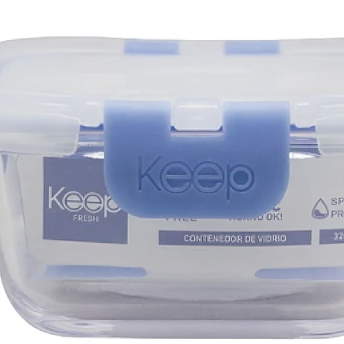 KEEP - HERMETICO CUADRADO 320ML GLASS KEEP AZUL