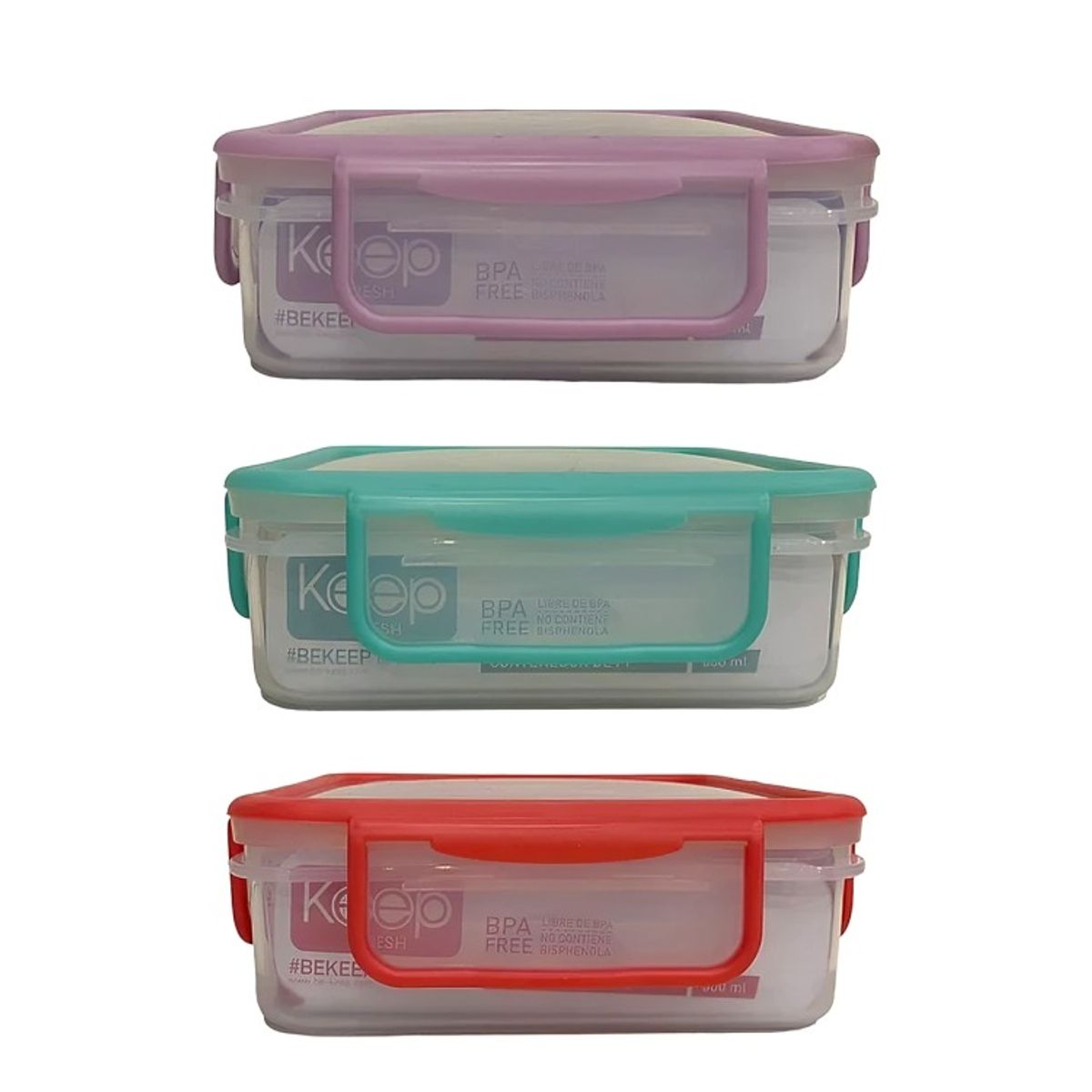 KEEP - HERMETICO PP 1400 ML CUADRADO ROSADO