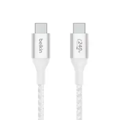 BELKIN - Cable USB-C a USB-C 240W de 2.0 Mt trenzado Blanco