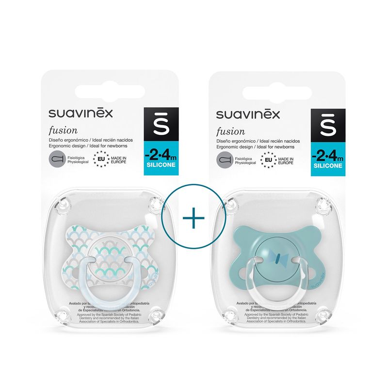 SUAVINEX - PACK CHUPETES FISIOLÓGICO TALLA PREMATURO AZUL