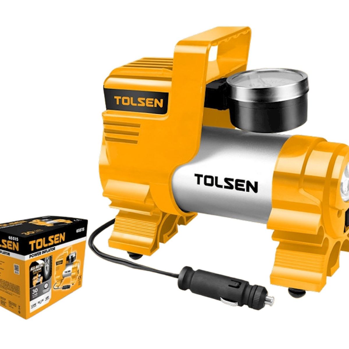 TOLSEN - INFLADOR DE NEUMATICOS 12V 120W 30LMIN TOLSEN
