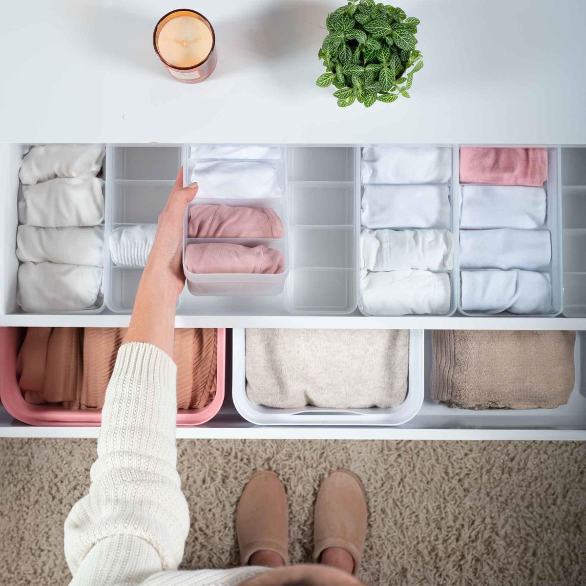 OU - Organizador De Cajón Closet Logic Pequeño Transparente OU