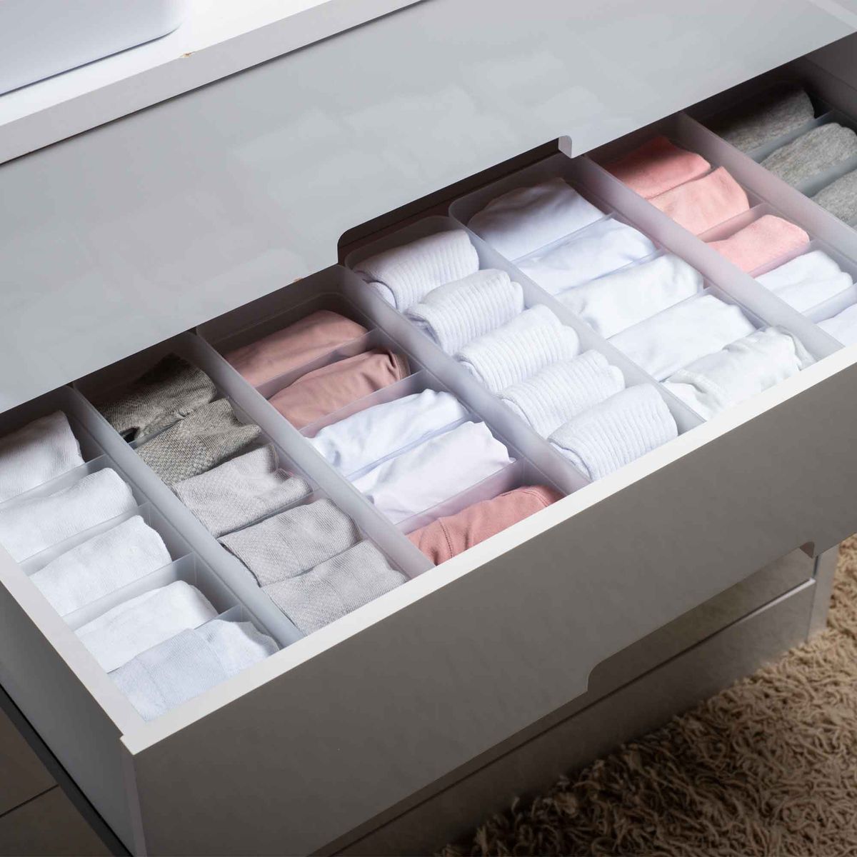 OU - Organizador De Cajón Closet Logic Grande Transparente OU