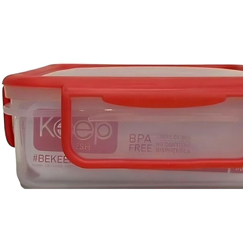 OEM - HERMETICO PP 600ML CUADRADO ROJO