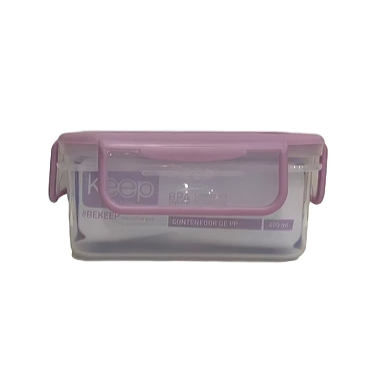KEEP - HERMETICO PP 400ML RECTANGULAR  ROSADO