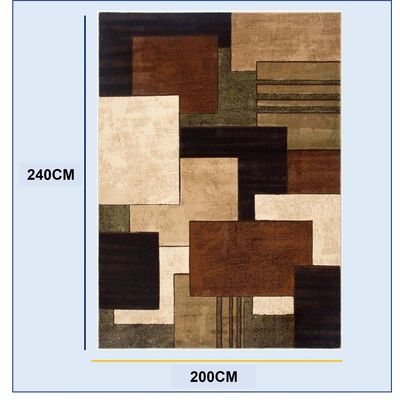 Imagen 2 del producto ALFOMBRA DISEÑO 200X240 RECTANGULO MARRONES ANTIDESLIZANTE DELGADA