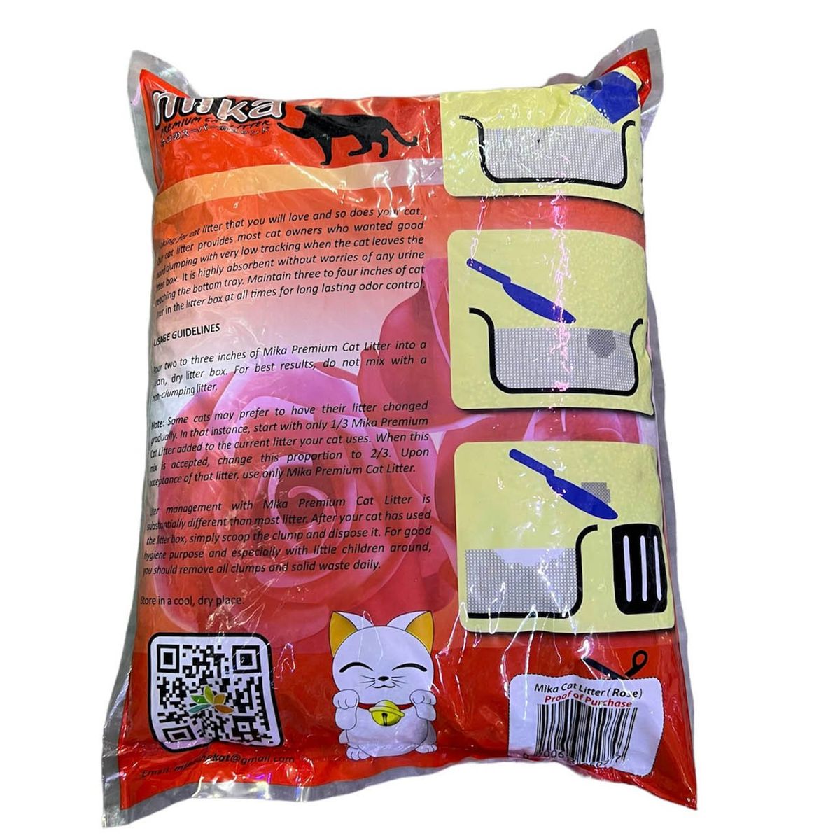 GENERICO - Arena Para Gato Aglutinante Premium Mika Aroma Rosas 10l 8kg