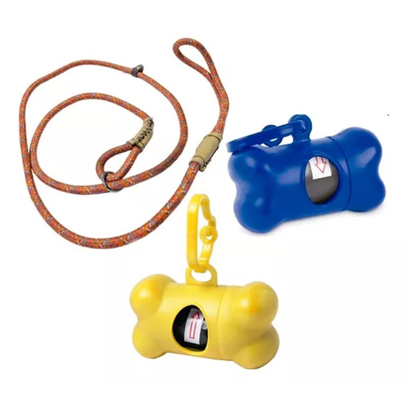 GENERICO - Pack Correa Cuerda +2  Dispensador Bolsa Perro Basura