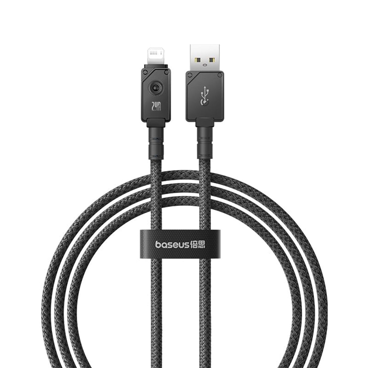 BASEUS - Cable Carga Rápida Baseus USB a Lightning 1 m 24A Negro