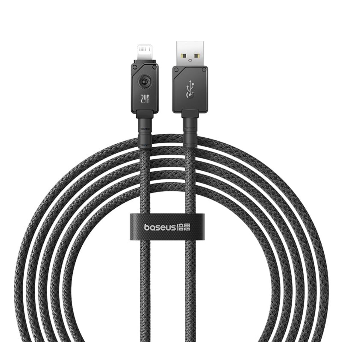 BASEUS - Cable Carga Rápida Baseus USB a Lightning 2 m 24A Negro