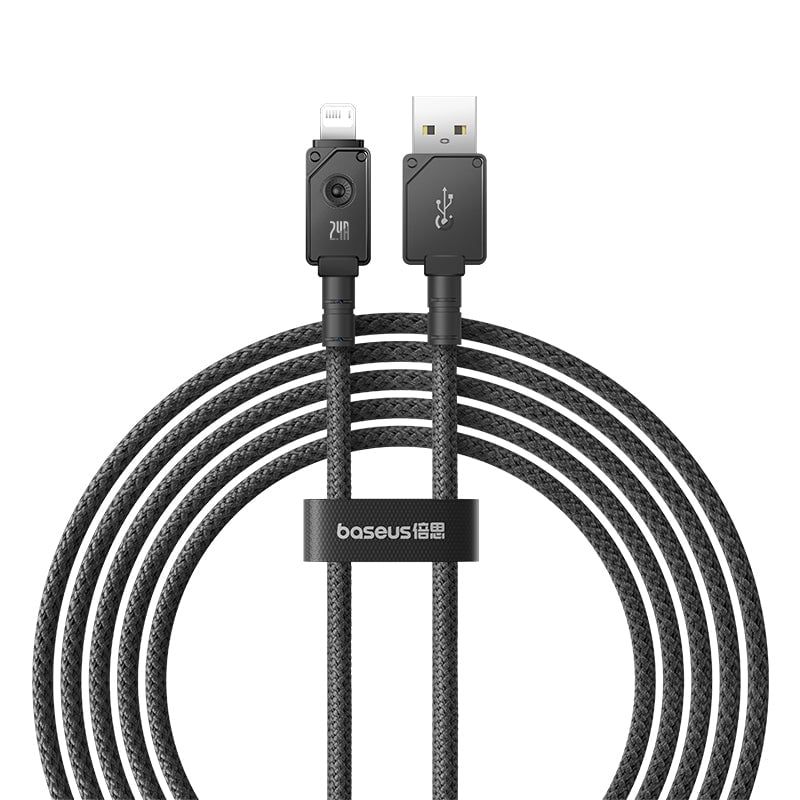 BASEUS - Cable Carga Rápida Baseus USB a Lightning 2 m 24A Negro