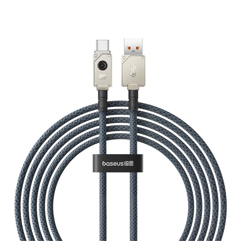 BASEUS - Cable Baseus P10355801221-01 2m 100W Carga Rápida Blanco