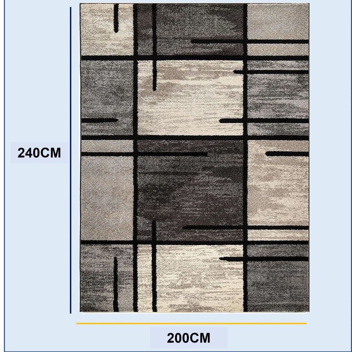 GENERICO - ALFOMBRA DISEÑO 200X240 TONALIDAD MARRON ANTIDESLIZANTE DELGADA