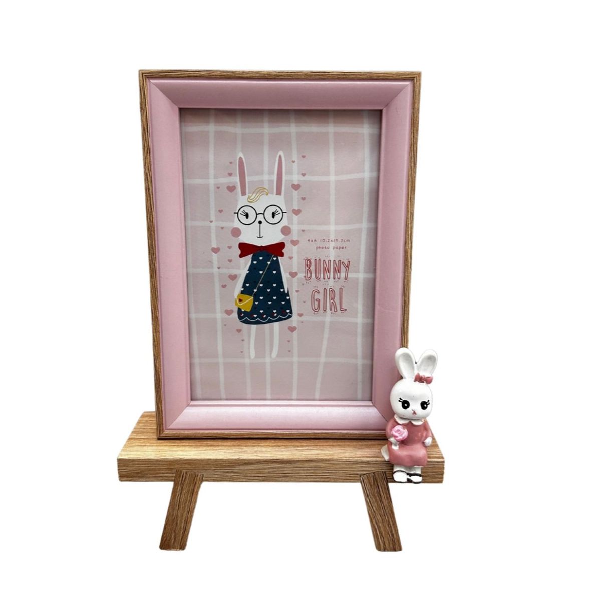 KIVARA - Marco Foto Infantil Portaretrato 10X15Cm Rosa Atril